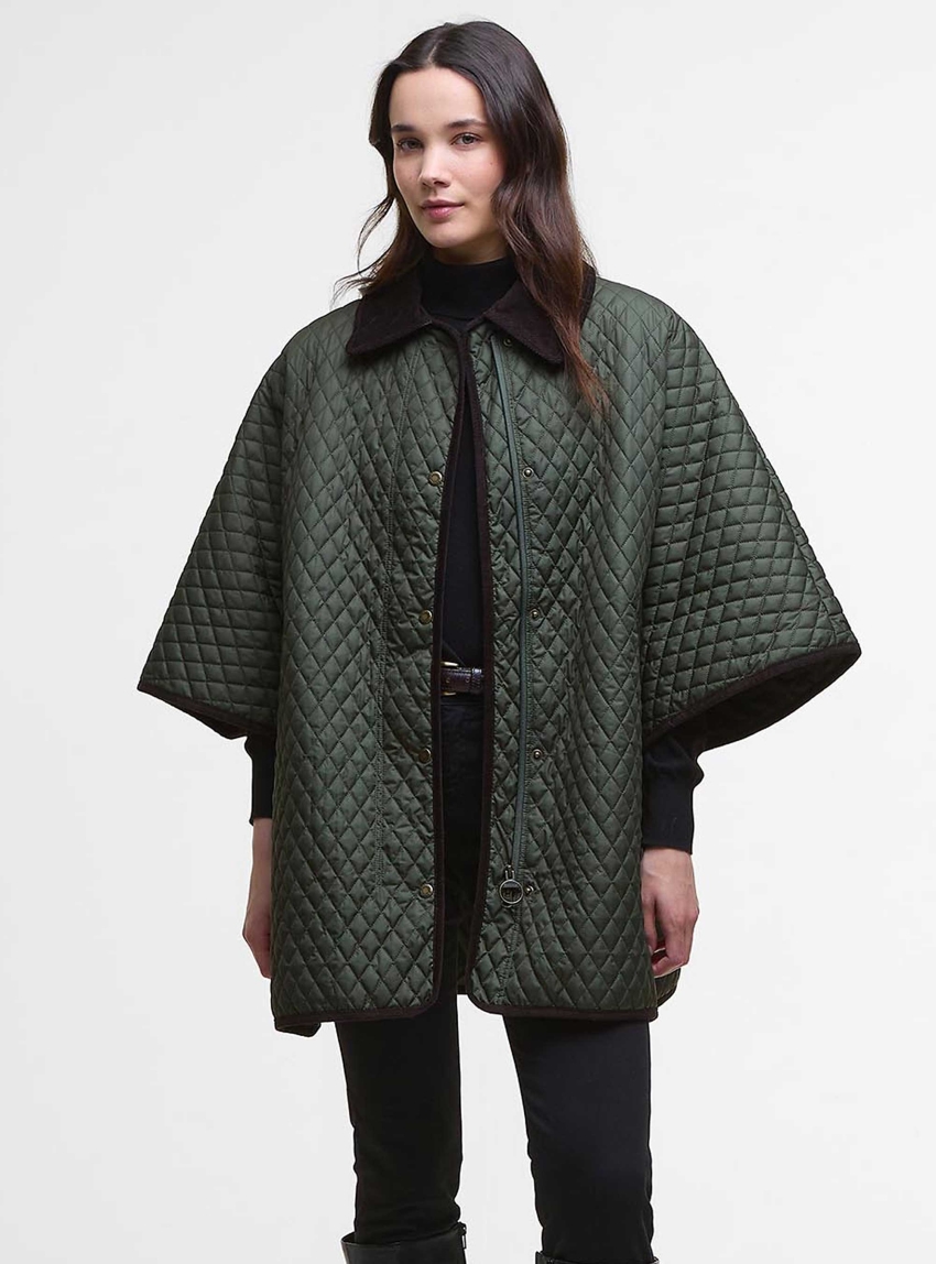 Barbour Oakham Quilted Cape - Olive 