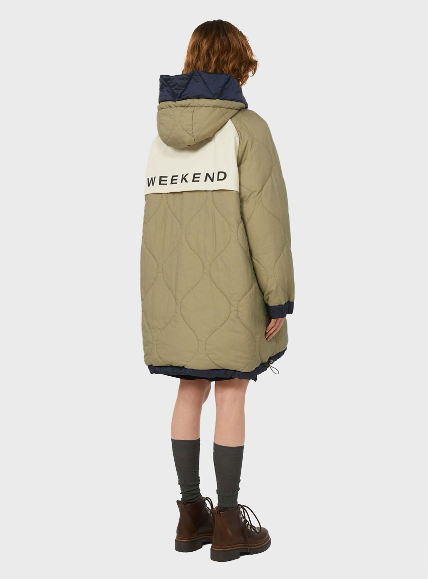 Weekend Max Mara Reversible Parka In Water-Resistant Canvas Anfora - Blue