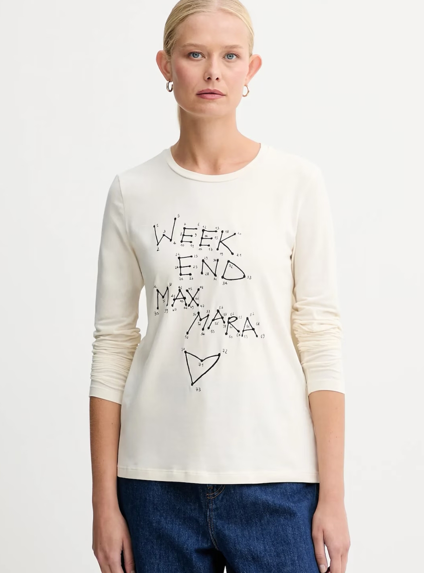 Weekend Max Mara Fitted Stretch Jersey T-shirt RENOIR - Off White