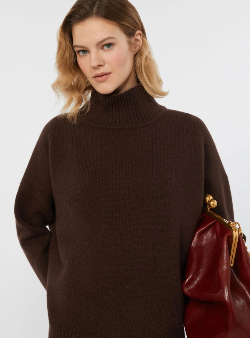 Weekend Max Mara Wool knit turtleneck jumper BORGIA - Brown