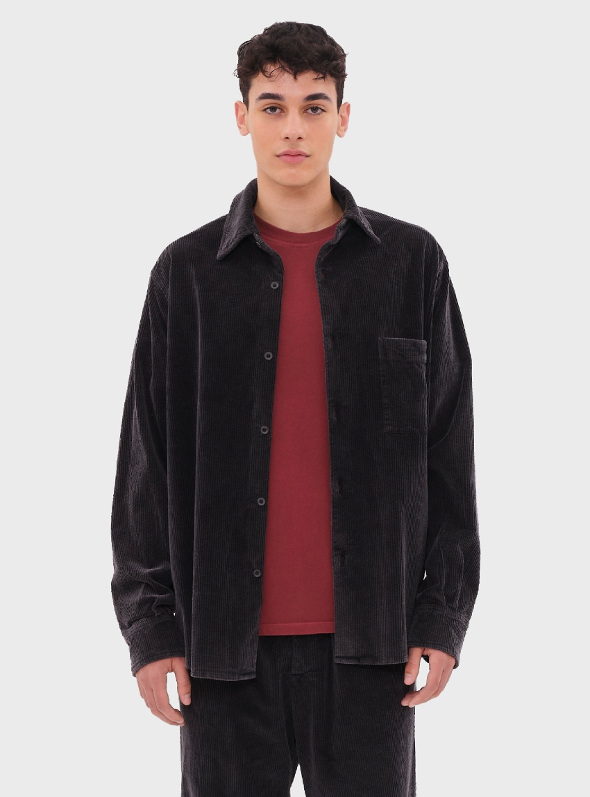 Dirty Laundry CORDUROY SHIRT - Washed Black