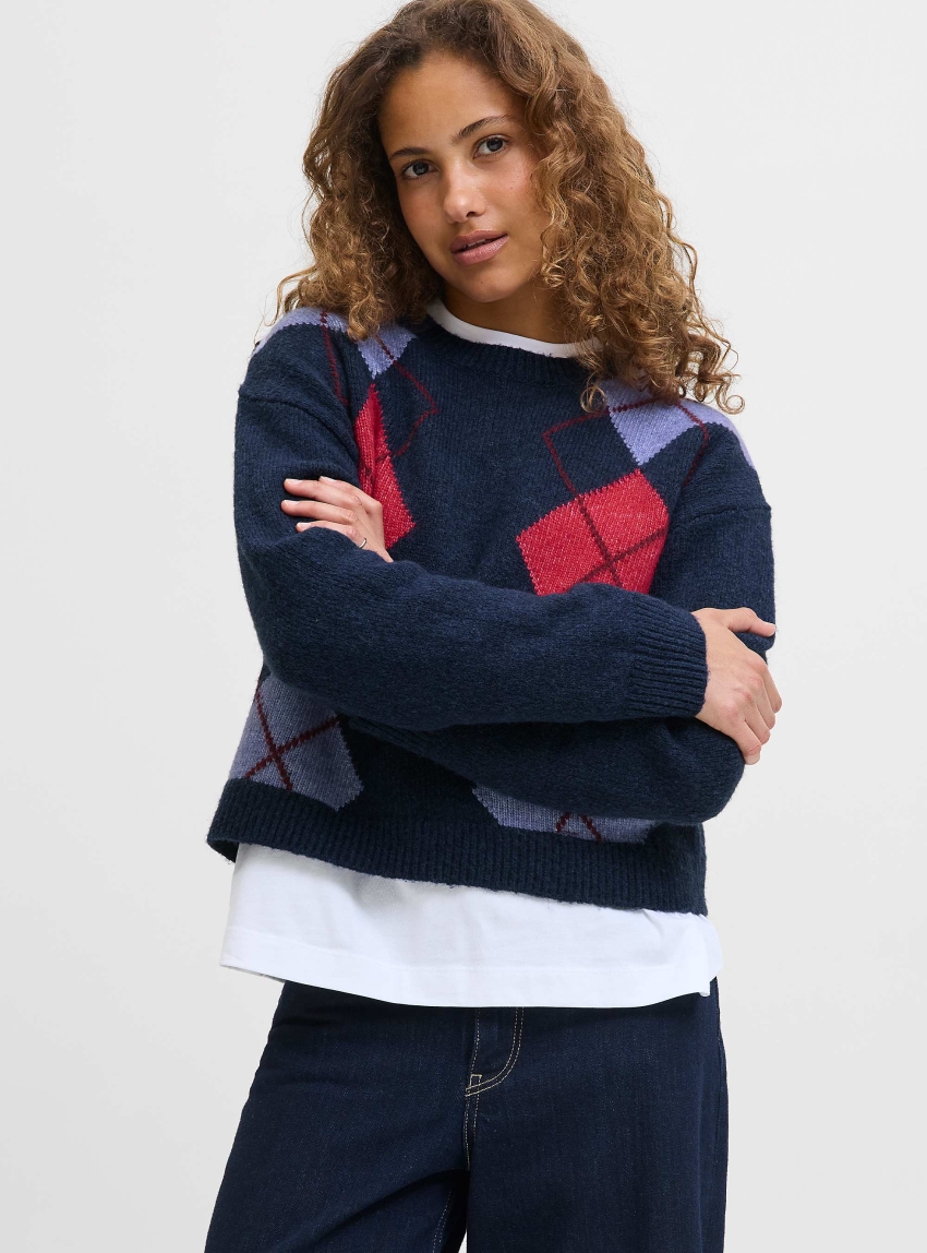 JJXX Harvi Crew Neck Knit - Blue