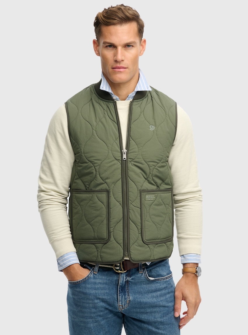 Superdry Military Liner Vest Jacket - Green