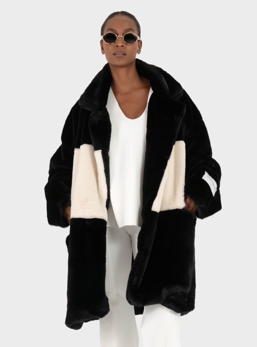 Collectiva Noir Lendar Fur Coat - Black