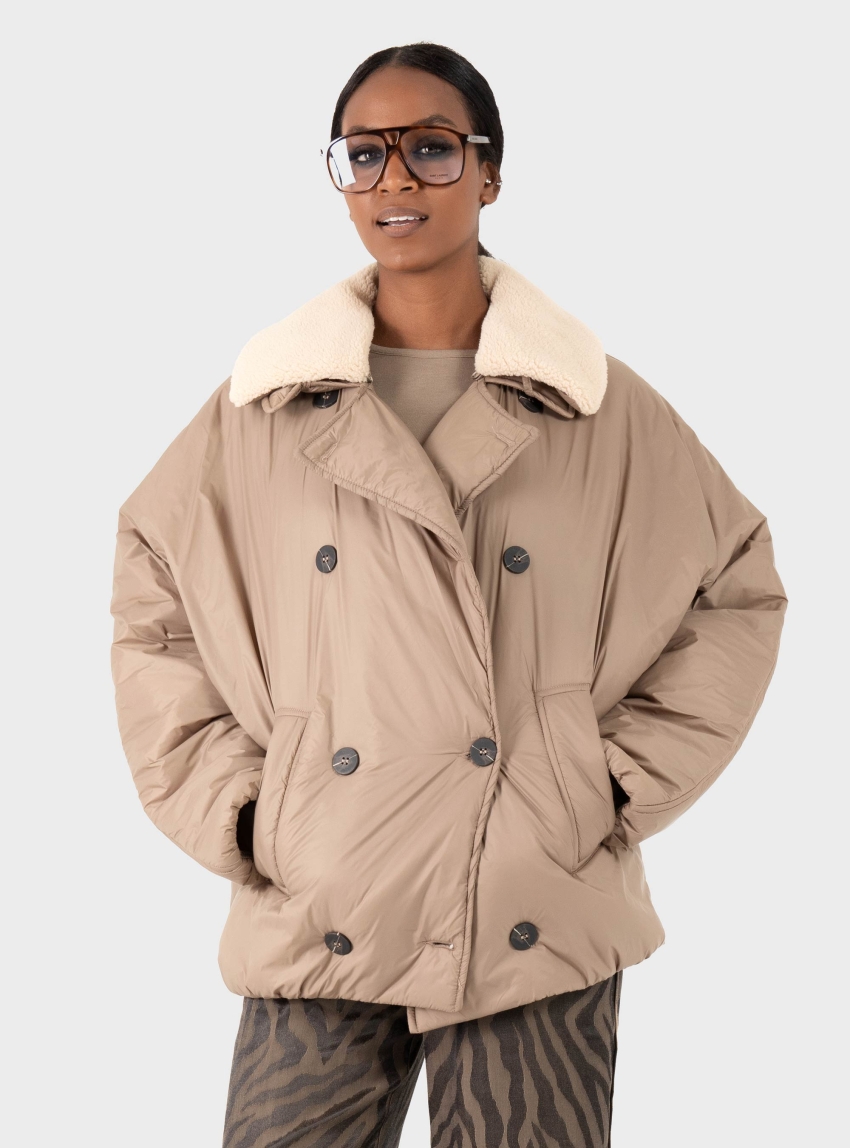 Souvenir Double Breasted Jacket - Dark Beige