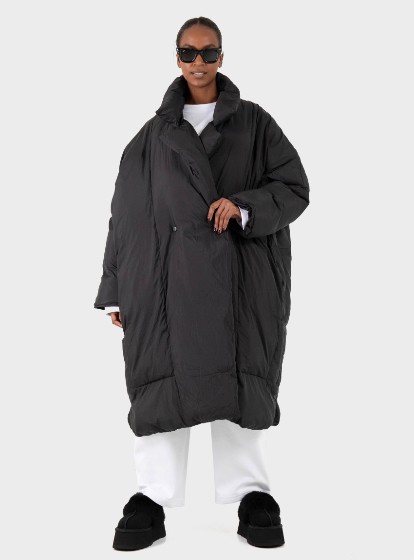 Souvenir Oversized Double Breasted Jacket - Black