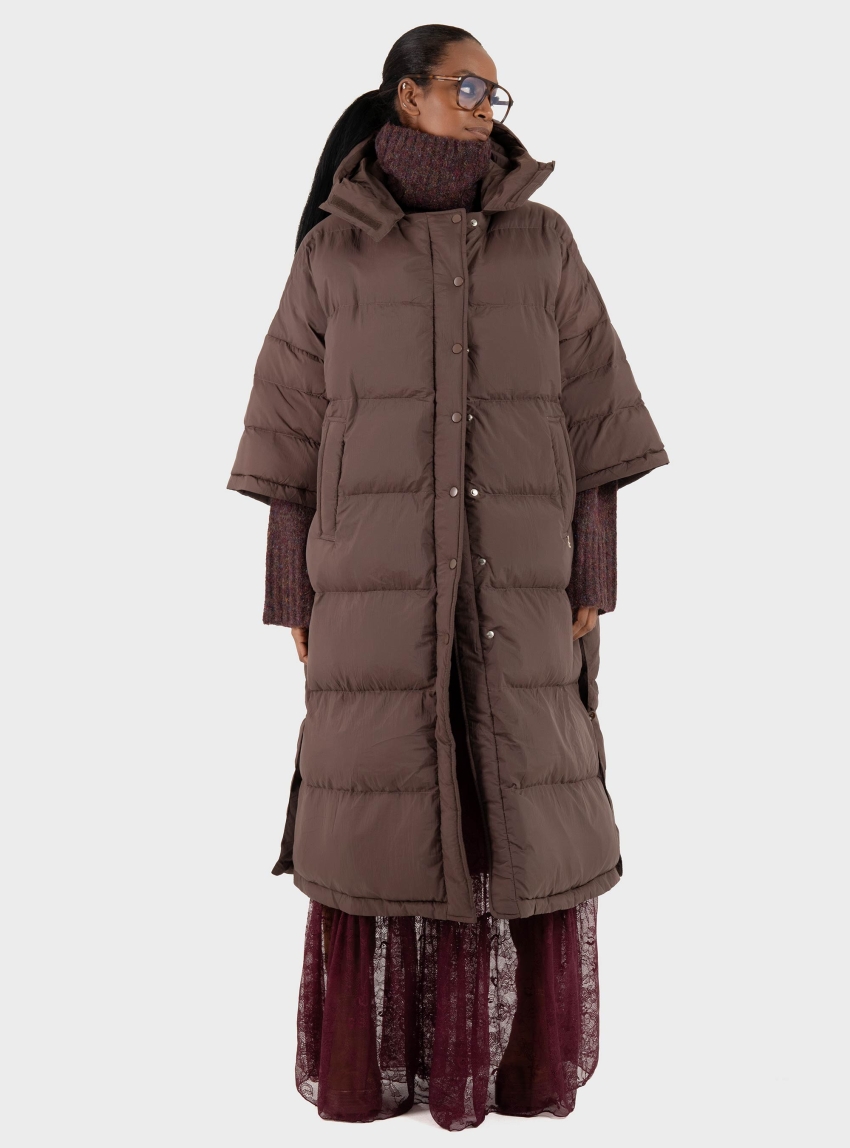 Souvenir Oversized Short Slevve Jacket - Brown